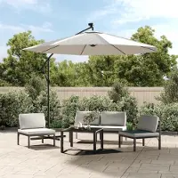 Prolenta Maison Exclusive - Parasol parasol suspendu avec éclairage LED 300 cm mât métallique