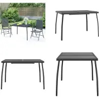 vidaXL Table de jardin Anthracite 110x80x72 cm Grille d'acier - Table de jardin - Tables de jardin - Table extérieure - Table de terrasse
