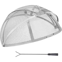 Vevor Pare-étincelles pour Brasero Extérieur 1016 mm Grille de Protection Contre les Étincelles de Feu Acier Inoxydable Écran Pare Feu Ouverture Facile avec Accessoires pour Foyer