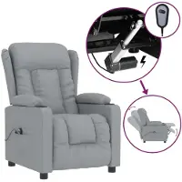 Syfax Fauteuil inclinable électrique Gris clair Tissu
