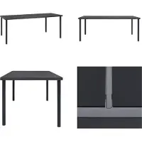 vidaXL Outdoor Esstisch Anthrazit 190x90x74 cm Stahl - Gartentisch - Gartentische - Outdoor-Tisch - Outdoor-Tische