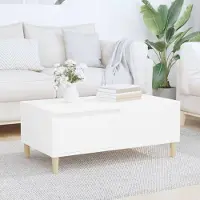 Prolenta Maison Exclusive - Table basse blanche 90x50x36,5 cm Matériau dérivé du bois