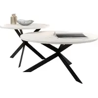 Mirjan 24 Lot de 2 tables basses ATENAL - marbre clair / noir