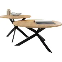 Mirjan 24 Lot de 2 tables basses ATENAL - chêne kraft doré / noir