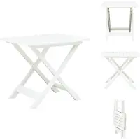 vidaXL Table de jardin pliante Blanc 79 x 72 x 70 cm Plastique - Tables de jardin