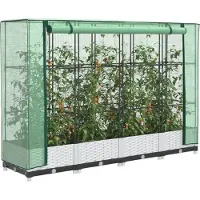 Prolenta Maison Exclusive - Potager surélevé avec serre intégrée aspect rotin 160x40x123 cm