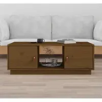 vidaXL Table basse design marron miel 100x50x35 cm pin massif - Tables basses 2025 Neu8837427 1parcel