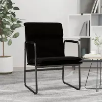 The Living Store Fauteuil lounge Noir 55x64x80 cm Tissu