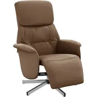 Syfax Fauteuil inclinable avec repose-pieds marron tissu