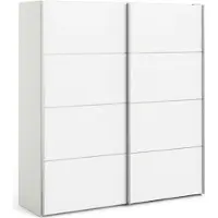 Dmora Accadia - Armoire 2 Portes, 182x202h cm Blanc, Porte-manteaux