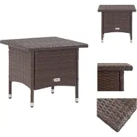 vidaXL Table de thé Marron 50 x 50 x 47 cm Poly Rotin - Tables de jardin