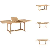 vidaXL Table de jardin extensible 150-200 x 100 x 75 cm teck massif - Tables de jardin