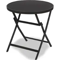 Ed Brubaker Table d'appoint ou table à manger Milano - Table en verre ronde pliable comme table de jardin - 70 cm Ø - Aluminium - Résistant aux intempéries - Anthracite