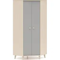 Furnlux Classic FURNLUX Armoire pour enfants Mevel Gris Et Beige 80cm / Couleur principale : Gris / Dimensions : 80 x 190 x 80 cm