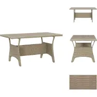 vidaXL Table de jardin Gris 120x70x66 cm Poly Rotin - Tables de jardin