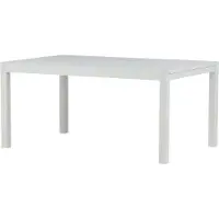 Furnlux Classic FURNLUX Table de salle à manger d'extérieur Marbella Blanc 100cm / Couleur principale : Blanc / Dimensions : 100 x 160 x 75 cm
