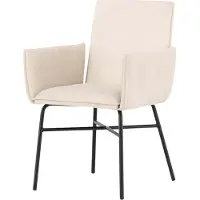 Furnlux Classic FURNLUX Chaise de salle à manger Petra Beige Und Black 57cm / Hauptfarbe : Beige / Dimensions : 57 x 60 x 87 cm