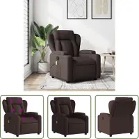 The Living Store fauteuil de massage tissu marron foncé