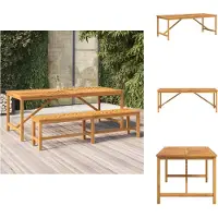 vidaXL Table de jardin 200x90x74 cm en bois massif d'acacia - Tables de jardin