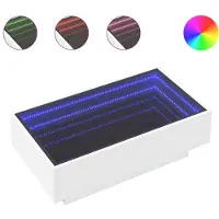 Syfax Table basse avec LED blanc 90x50x30 cm bois d'ingénierie