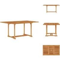 vidaXL Table de jardin 150x90x75 cm Teck massif - Tables de jardin