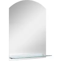 Syfax Miroir mural avec étagère 20x40 cm Verre trempé
