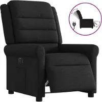 Syfax Fauteuil inclinable électrique Noir Tissu