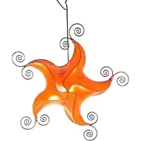 SIMANDRA Lampe orientale Plafonnier Lampe à suspendre Plafonnier marocain Lampe en cuir STERN Berber Star 70 cm, orange