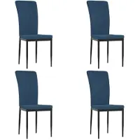 Syfax Chaises à manger lot de 4 Bleu Velours