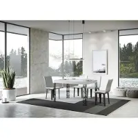 Itamoby - Table extensible 140/224x80 cm Ghibli frêne blanc pieds anthracite