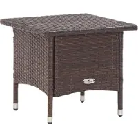 The Living Store Table à thé Marron 50 x 50 x 47 cm Poly Rattan