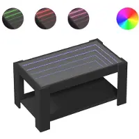Syfax Table basse avec LED noir 93x53x45 cm bois d'ingénierie