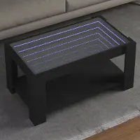 Prolenta Maison Exclusive - Table basse LED noire 93x53x45 cm Matériau dérivé du bois