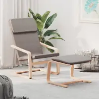 Prolenta Maison Exclusive - Fauteuil de détente avec repose-pieds, tissu taupe