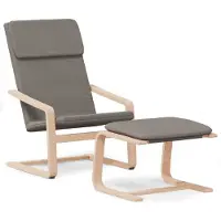 Syfax Chaise de relaxation avec repose-pied Taupe Tissu
