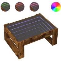 Syfax Table basse avec LED infini chêne fumé 70x53x30 cm