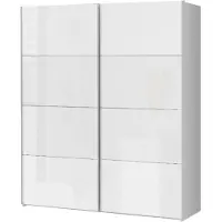 Wimex Armoire EASY PLUS A 507777+569663, blanc, 225x65x208 cm, avec façade en verre