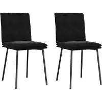 Syfax Chaises à manger lot de 2 Noir Velours