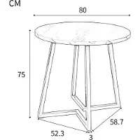 StarTech.com Table basse ronde - Table de salon - Piètement en métal - Plateau aspect marbre - Design moderne - Style A