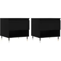 Syfax Tables basses 2 pcs noir 50x46x50 cm bois d'ingénierie
