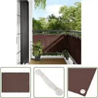 The Living Store Brise-Vue Balcon Brun 75x800 cm 100 % Polyester-Oxford