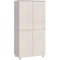 Syfax Garde-robe HAMAR Blanc 89x50x180 cm Bois massif de pin