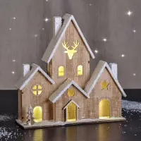Spetebo Maison en bois éclairée par LED