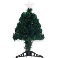 Syfax Arbre de Noël pré-éclairé avec support et LED 64 cm fibre optique