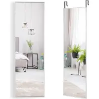 Northix Miroir pleine longueur 37 x 120 cm avec crochets de suspension réglables en hauteur miroir mural argent