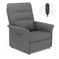 FlexiSpot Fauteuil relax électrique avec fonction chaise longue 105°-155°, Fauteuil TV & téléviseur réglable pour le salon, dossier & repose-pieds (gris clair)