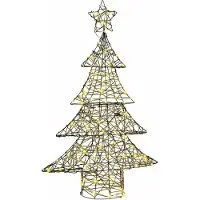 Syfax Sapin de Noël avec 120 LED Blanc chaud 150 cm Rotin