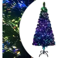 Syfax Sapin de Noël artificiel avec support vert 240 cm fibre optique