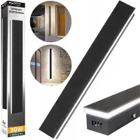 MasterLed Applique murale LED Master 30W lampe d'extérieur 100cm noir RAL 9005 IP65 lampe de façade 4000K blanc neutre