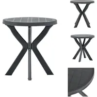 vidaXL Table de bistrot Anthracite Ø70 cm Plastique - Tables de jardin